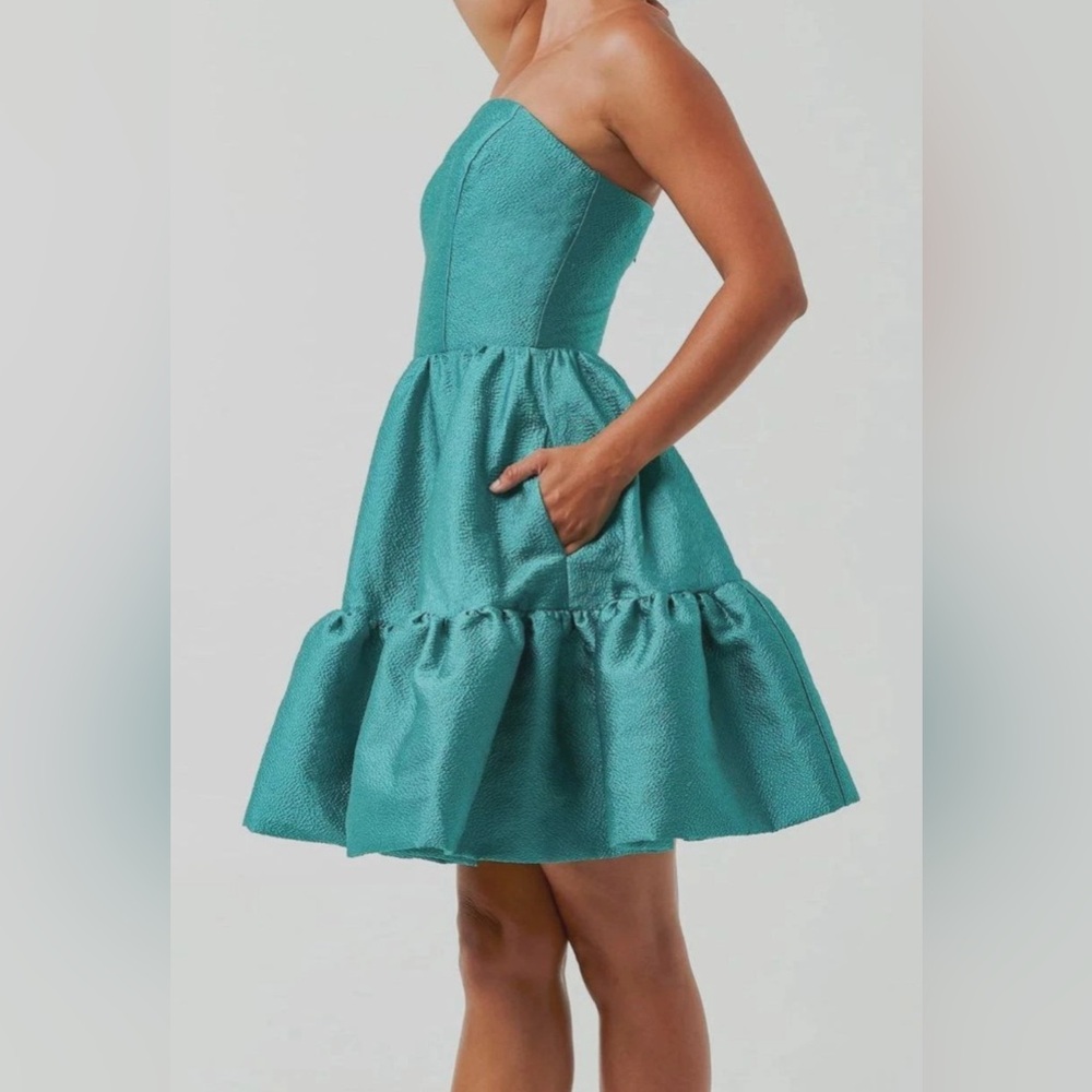 Mestiza New York
Women's Blue (Teal) Alaina Tiered Flounce Mini Dress
